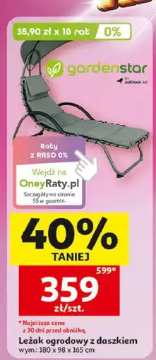Auchan Leżak ogrodowy z daszkiem Garden Star oferta