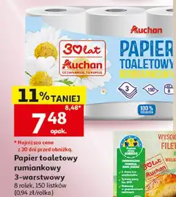 Auchan Papier toaletowy rumiankowy Auchan Różnorodne (Logo Czerwone) oferta