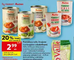 Auchan Pomidory całe bez skórki bio Auchan Różnorodne (Logo Czerwone) oferta