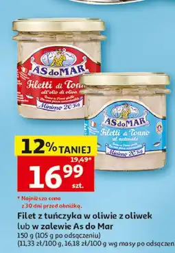 Auchan Filet z tuńczyka w zalewie As Do Mar oferta