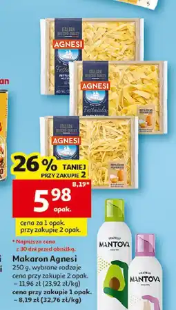Auchan Makaron tagliatelle uovo Agnesi oferta