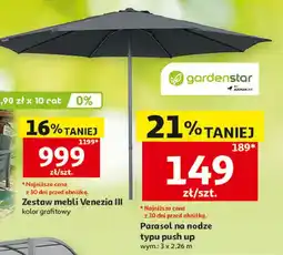 Auchan Parasol push up 3 x 2.26 m Garden Star oferta