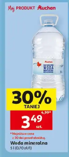 Auchan Woda źródlana niegazowana Auchan Różnorodne (Logo Czerwone) oferta