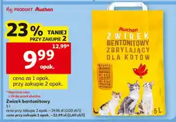 Auchan Żwirek bentonitowy dla kotów Auchan Różnorodne (Logo Czerwone) oferta