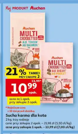 Auchan Karma dla kota adult multi croquettes z łososiem Auchan oferta