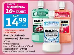 Auchan Płyn do płukania ust mild berry Listerine Smart Rinse oferta