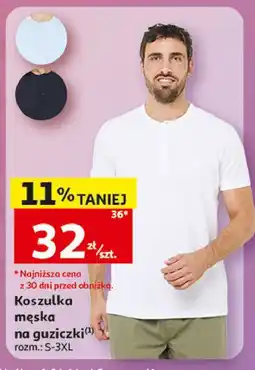 Auchan Koszulka męska na guziczki s-3xl Inextenso By Auchan oferta