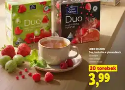 Lidl Herbatka w piramidkach Lord Nelson Duo smak truskawka i agrest oferta