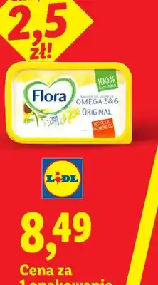 Lidl Margaryna Flora Omega 3&6 Original 100% roślinna bez oleju palmowego oferta