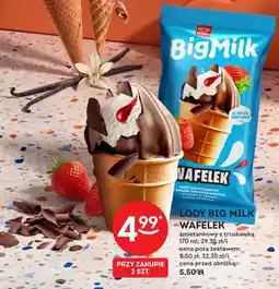 Żabka Lody Big Milk Wafelek śmietankowy z truskawką Algida oferta