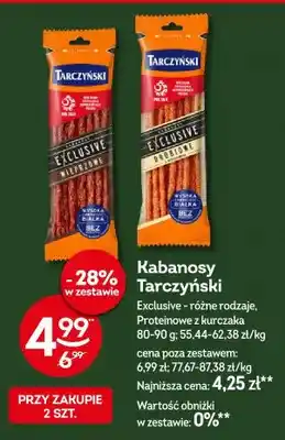 Żabka Kabanosy Tarczyński Exclusive wieprzowe oferta