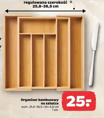 Organizer bambusowy na sztućce 25,8-38,5x34x4,8cm