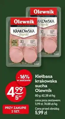 Żabka Kiełbasa krakowska sucha Olewnik oferta