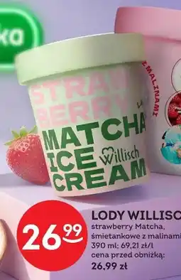 Żabka Lody Willisch strawberry Matcha śmietankowe z malinami oferta