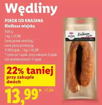 Lidl Kiełbasa wiejska Pikok Od Krajana oferta