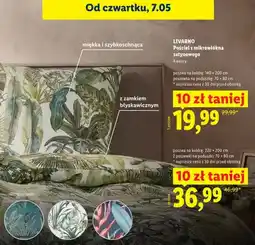 Lidl Pościel z mikrowłókna satynowego Livarno 220x200cm 2 poszewki 70x80cm oferta