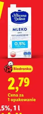 Lidl Mleko UHT odtłuszczone Mleczna Dolina 0,5% oferta