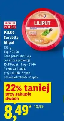 Lidl Ser żółty liliput Pilos oferta