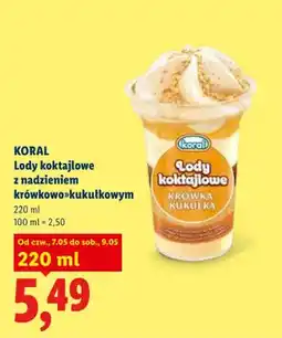 Lidl Lody koktajlowe z nadzieniem krówkowo-kukułkowym Koral oferta