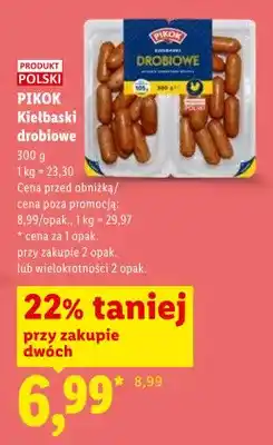 Lidl Kiełbaski drobiowe Pikok oferta