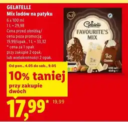 Lidl Lody Mix na patyku Gelatelli Favourite's Mix oferta