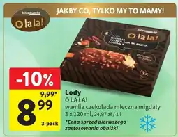 Intermarche Lody O la la! wanilia czekolada mleczna migdały Intermarché oferta