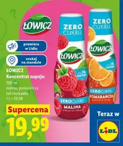 Lidl Koncentrat napoju Łowicz pomarańcza zero cukru oferta