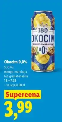 Lidl Piwo bezalkoholowe Okocim 0,0% granat-malina oferta