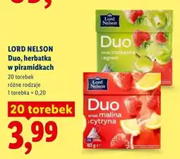 Lidl Herbata w piramidkach Lord Nelson Duo smak malina i cytryna oferta