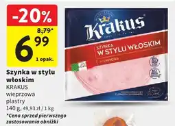Intermarche Szynka w stylu włoskim Krakus wieprzowa plastry oferta