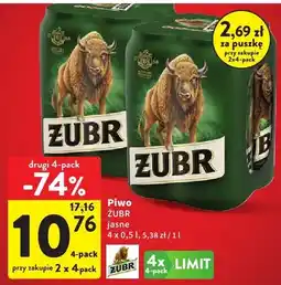 Intermarche Piwo Żubr jasne 4-pack oferta
