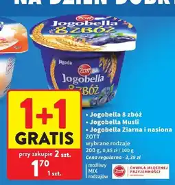 Intermarche Jogurt Jogobella Ziarna i nasiona Zott oferta