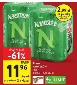 Intermarche Piwo Namysłów Pils 4-pack oferta