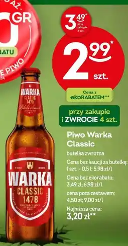 Żabka Piwo Warka Classic oferta