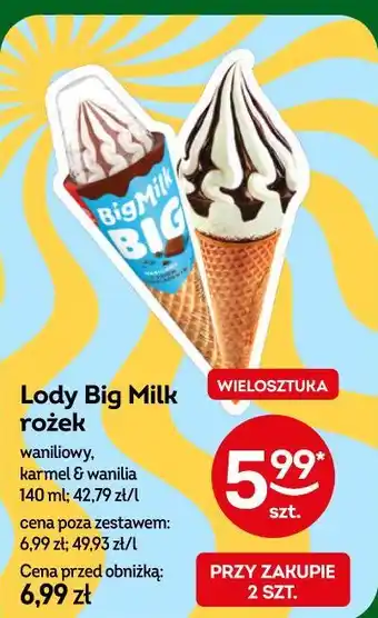 Żabka Lody Big Milk rożek oferta