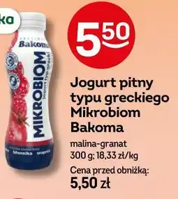 Żabka Jogurt pitny typu greckiego Mikrobiom Bakoma malina-granat oferta