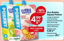 Żabka Mus Bubble Squeez Pokket mango-brzoskwinia z czarną herbatą, limonka z czarną herbatą oferta