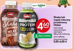 Żabka Shake lub napój mleczny proteinowy Müller oferta