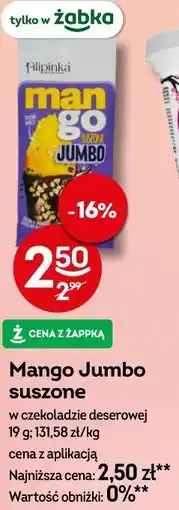 Żabka Mango Jumbo suszone w czekoladzie deserowej oferta