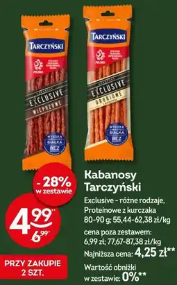 Żabka Kabanosy Tarczyński Exclusive - różne rodzaje, Proteinowe z kurczaka oferta