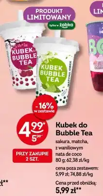 Żabka Kubek do Bubble Tea z waniliowym nata de coco oferta