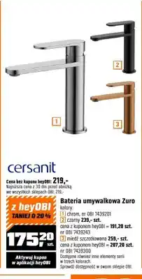 OBI Bateria umywalkowa Cersanit Zuro miedź szczotkowana nr OBI 7439300 oferta