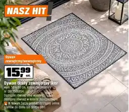 OBI Dywan tkany zewnętrzny Iker wym. 50x80cm kolor ciemnoszary oferta
