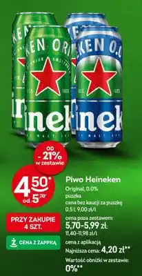 Żabka Piwo Heineken 0.0% puszka oferta