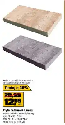 OBI Płyta betonowa Lamos wapień dewoński wapień piaskowy 60x30x5cm oferta