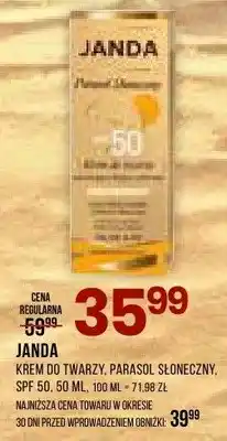 Drogerie Natura Krem do twarzy parasol słoneczny SPF 50 Janda oferta