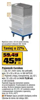 OBI Pojemnik Eurobox z klapą transparentny oferta