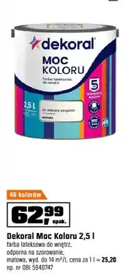 OBI Farba lateksowa Dekoral Moc Koloru oferta