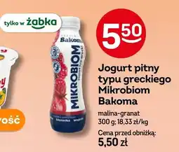 Żabka Jogurt pitny typu greckiego Mikrobiom malina-granat Bakoma oferta