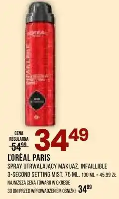 Drogerie Natura Spray utrwalający makijaż L'Oreal Paris Infaillible 3-Second Setting Mist oferta